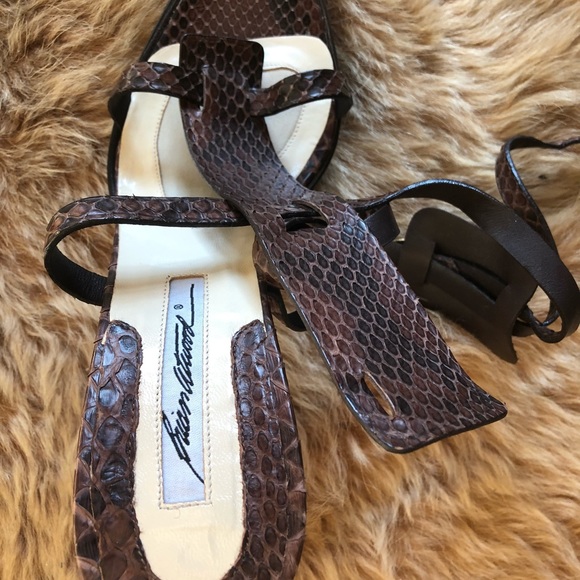Brian Atwood snakeskin leather strappy heel - Picture 6 of 7